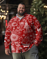 Weihnachtsferien-Langarmhemd für Herren in Übergröße